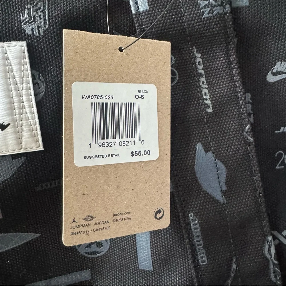 Air Jordan Flight Printed Recycled Cotton Carryall Tote WA0785 Water Resistant - Picture 4 of 9